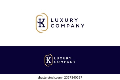 Luxury Logo Concept with Letter K Logotype for premium company. Dark and light background version for business identity.