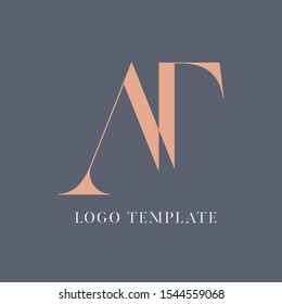 AT luxury logo concept, A T elegant monogram, A T vector initials