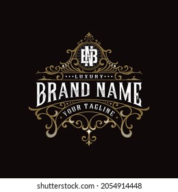 luxury logo with decorative ornament.