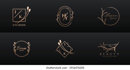 Luxury logo design collection for brand and corporate identity. Logo can be used for icon, brand, identity, feminine, gold, and business company