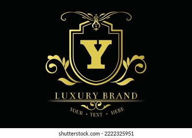 Luxury logo design collection. golden emblems with letter initial Y decorative for branding logo corporate identity and wedding monogram design.
