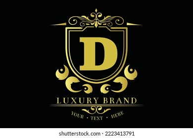Luxury logo design collection. golden emblems with letter initial D decorative for branding logo corporate identity and wedding monogram design.
