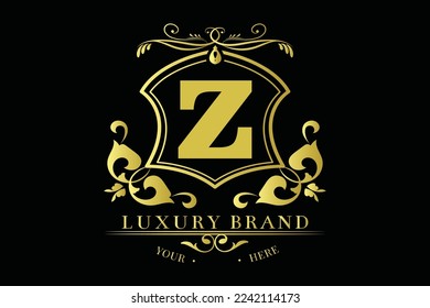 Luxury logo design collection. golden emblems with letter initial Z decorative for branding logo corporate identity and wedding monogram design.
