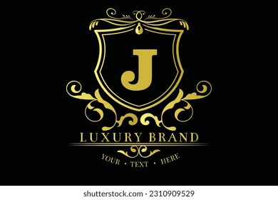 Luxury logo design collection. golden emblems with letter initial J decorative for branding logo corporate identity and wedding monogram design.
