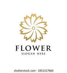 Luxury logo design concept, Flower lotus logo, Beauty or spa logo template