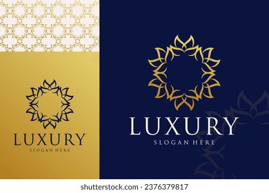 Luxury logo design concept, Flower logo, Beauty or spa logo template