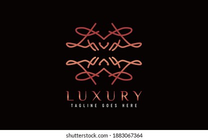 Luxury Logo Design. Elegant Symbol with Geometric Modern Lines Combination. Usable For Business, Community, Foundation, Services, Company. Vector Logo Design Illustration.