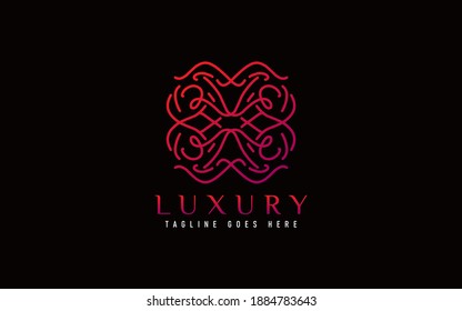 Diseño De Logotipo De Lujo. Símbolo elegante con combinación de líneas geométricas modernas. Usable Para Negocios, Comunidad, Fundación, Servicios, Empresa. Ilustración del diseño del logotipo vectorial.