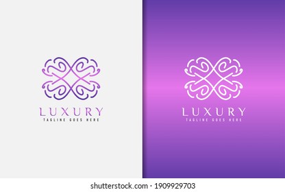 Luxury Logo Design. Elegant Symbol with Geometric Modern Lines Combination. Usable For Business, Community, Foundation, Services, Company. Vector Logo Design Illustration.