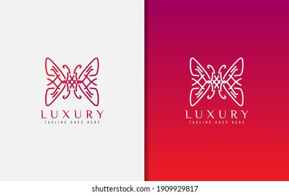 Luxury Logo Design. Elegant Symbol with Geometric Modern Lines Combination. Usable For Business, Community, Foundation, Services, Company. Vector Logo Design Illustration.