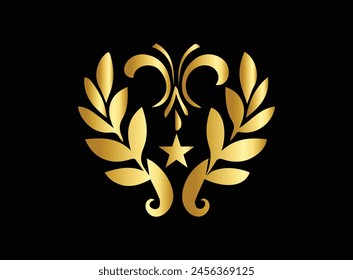 Luxury logo design with golden colour logo vector