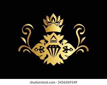 Luxury logo design with golden colour logo vector