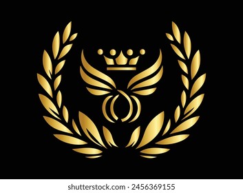 Luxury logo design with golden colour logo vector