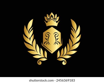 Luxury logo design with golden colour logo vector