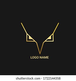 luxury logo design for head and eagle eye lines