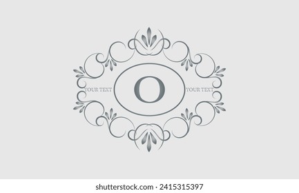 Luxury logo design for hotel, heraldry, business, illustration, restaurant and others with letter O. Vector illustration.