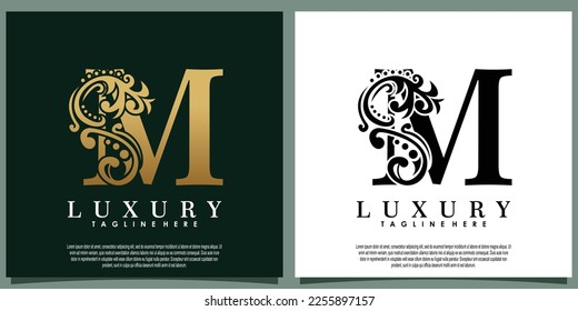 luxury logo design with initial letter M