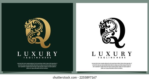 luxury logo design with initial letter Q