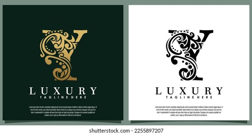 diseño de logotipo de lujo con letra inicial Y