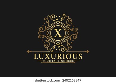diseño de logotipo de lujo con letra inicial para el nombre de marca