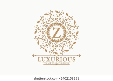 luxuriöses Logo-Design mit Anfangsbuchstaben für den Markennamen