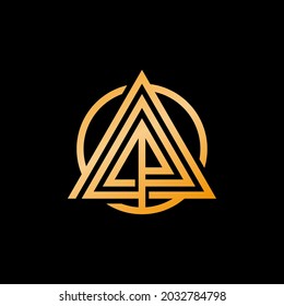 luxury logo design of initial A and P