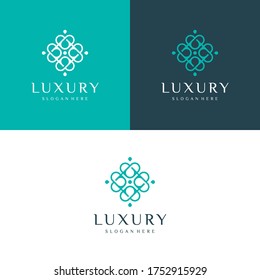 Luxury logo design inspiration. Beauty, fashion, salon Premium Vector