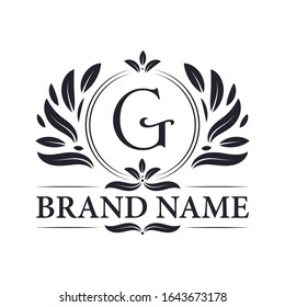 Luxury logo design Letter G logo. Vintage elegant ornamental alphabet G letter logo design.