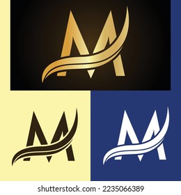 Luxury logo design with monogram letter M