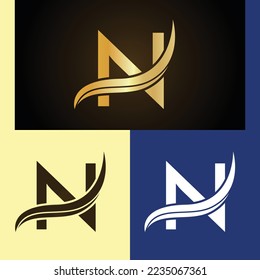 Luxury logo design with monogram letter N