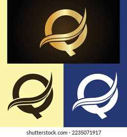 Luxury logo design with monogram letter Q