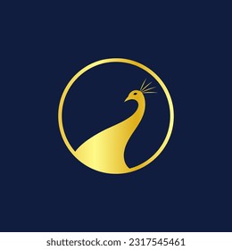 luxury logo design of peacock illustration