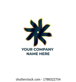 luxury logo design. simple and modern luxury logo. golden flower logo design