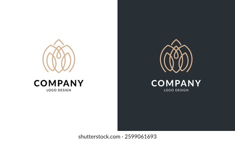 Luxury logo design template. Minimalist, luxury, royal and elegant logo vector