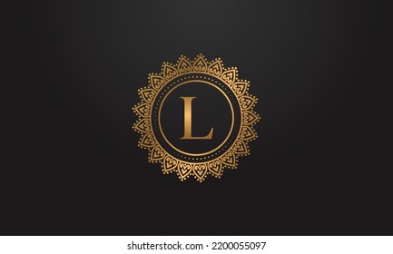 Luxury logo design vector with L