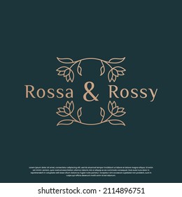 luxury logo design for your business. golden rose flower logo vector