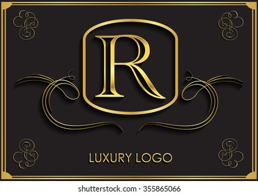 Luxury logo design.Letter R.Logo vector template.