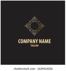 luxury logo with diamond-shaped abstract elements. Can be used for spa and wellness companies.