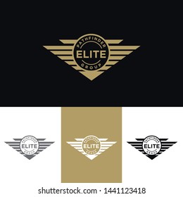 luxury logo. elegant Elite Bird and wing logo Vector Design template