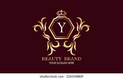 Luxury logo. Elegant initial letter Y monogram design template for restaurant, hotel, boutique, cafe, hotel, heraldry shop, jewelry, fashion and other business