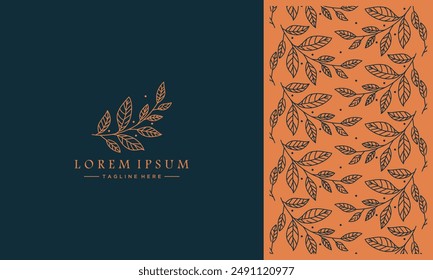 
Luxus-Logo und florale Muster-Kunst-Design