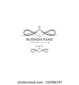 Luxury Logo with flourishes. Elegant design.