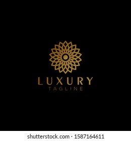 luxury logo, flower-shaped - vector