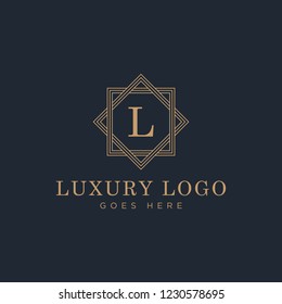 luxury logo frame initial L