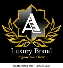 luxury logo illustration, letter a, simple vector design