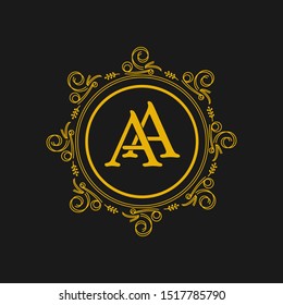 Luxury logo initial letter aa