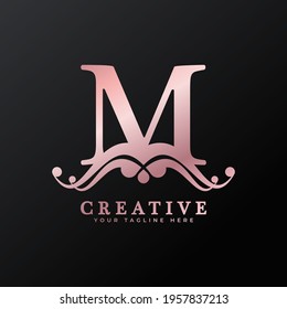 Luxury Logo Initial M Letter for Restaurant, Royalty, Boutique, Cafe, Hotel, Heraldic, Jewelry, Fashion and other vector illustration