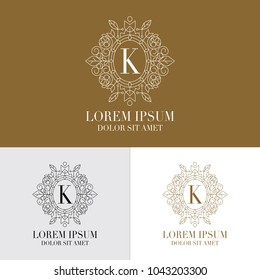 Luxury logo with "K" monogram