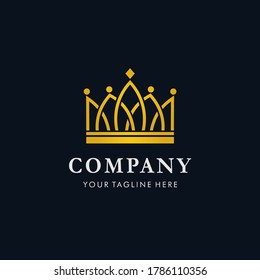 luxury logo of the king's crown in gold