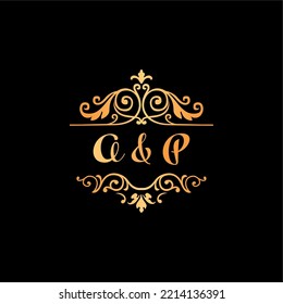 Luxury Logo Letter ap Template Vector Circle for Restaurant  Royalty  Boutique  Cafe  Hotel  Heraldic  Jewelry  Fashion